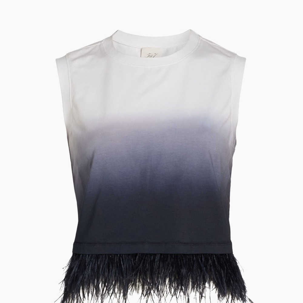 Cinq a Sept Black and White Gradient Muscle Tee